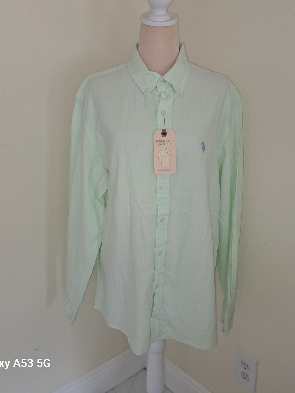 U.S. Polo Assn. Light Mint Green Long-Sleeve Button-Down Shirt
